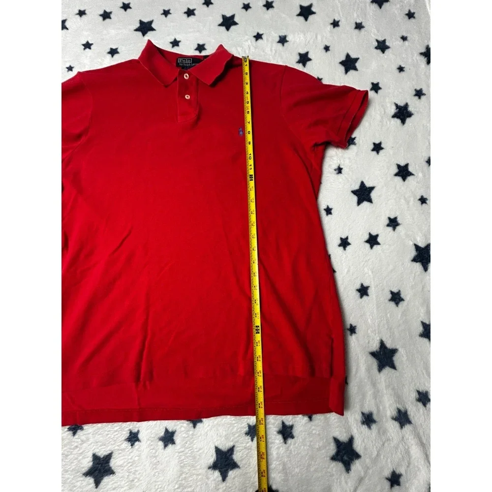 Polo Ralph Lauren Polo Shirt Mens XL Red Blue Pony Short Sleeve Cotton